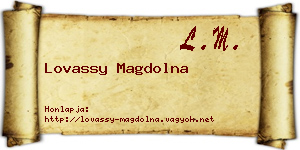 Lovassy Magdolna névjegykártya